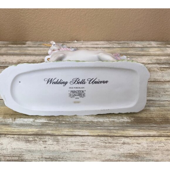 Princeton Gallery Wedding Bells Unicorn 2000 Fine Porcelain Figurine - No Box - Picture 12 of 14